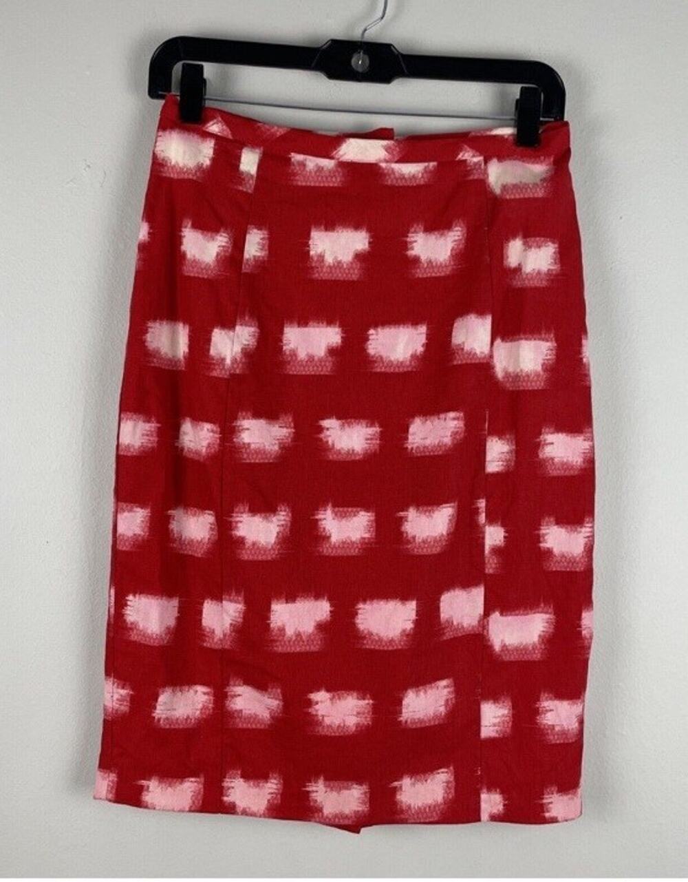 Corey Lynn Calter Anthropologie Womens Size 4 Knee Length Pencil Skirt Red White